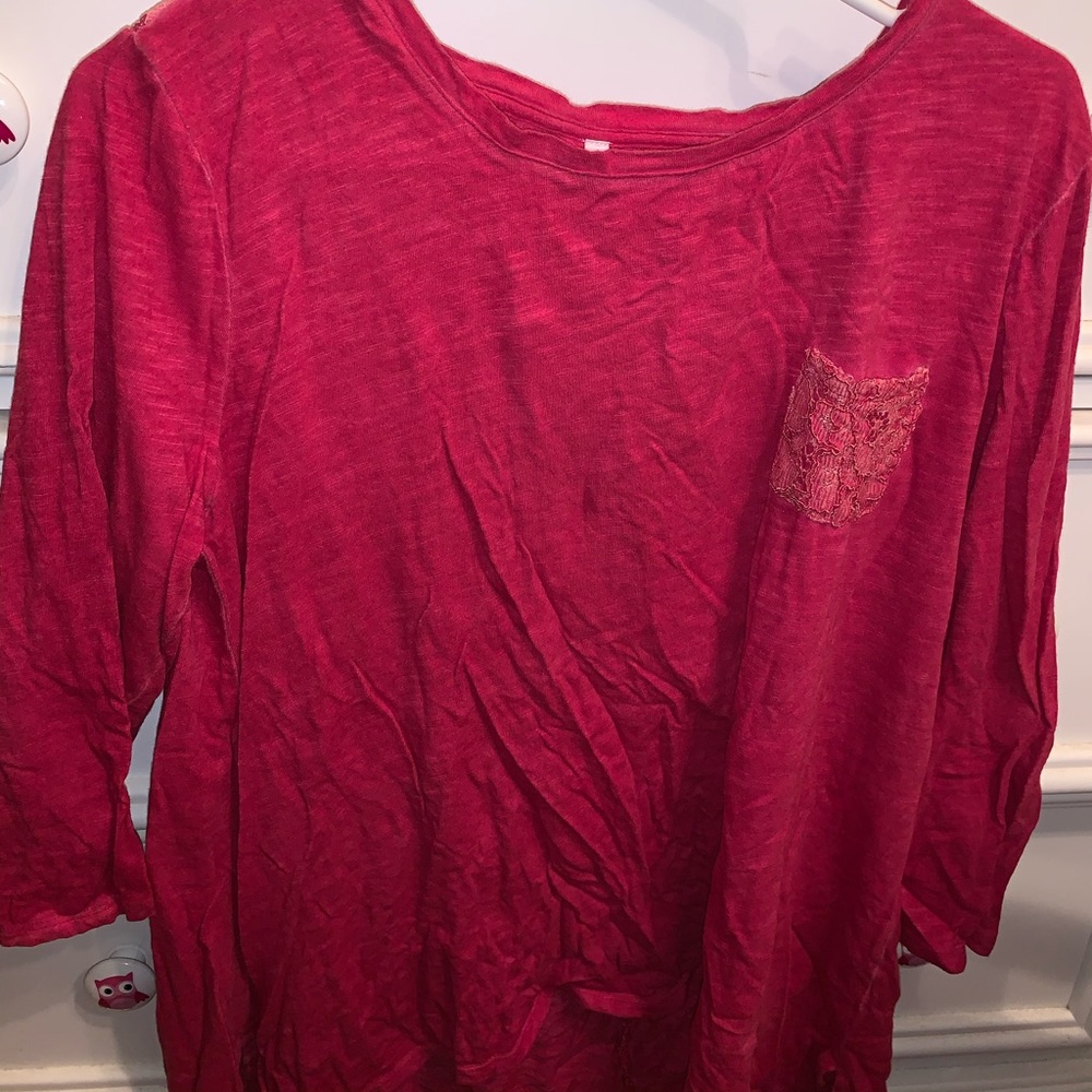 Pink Lace Tunic Top